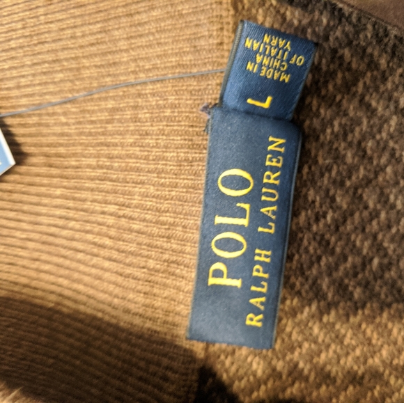 Polo Ralph Lauren Brown herringbone sweater L - Picture 4 of 5